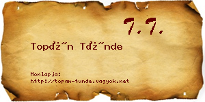 Topán Tünde névjegykártya